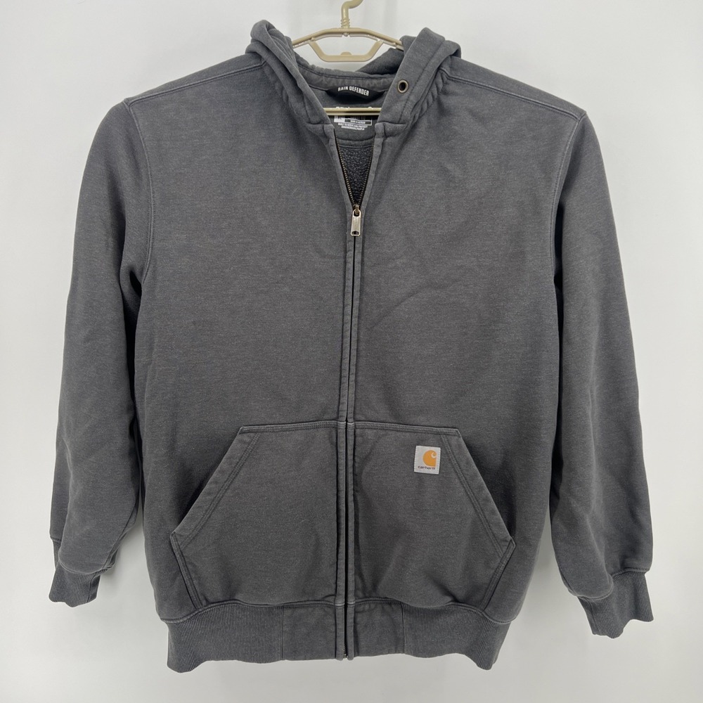 Carhartt Rain Defender Hoodie Men's XL Gray Loose Fit Full Zip Heavyweight Work